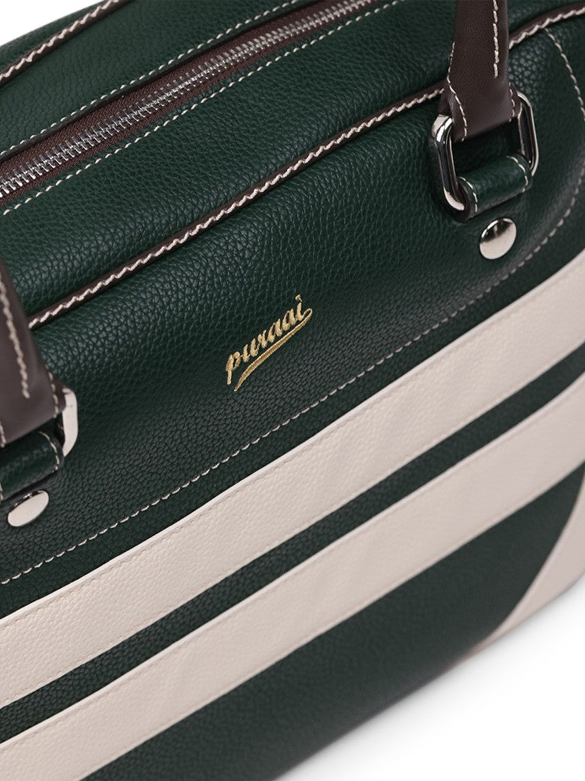 Puraai Rectangular Handbag In Deep Green