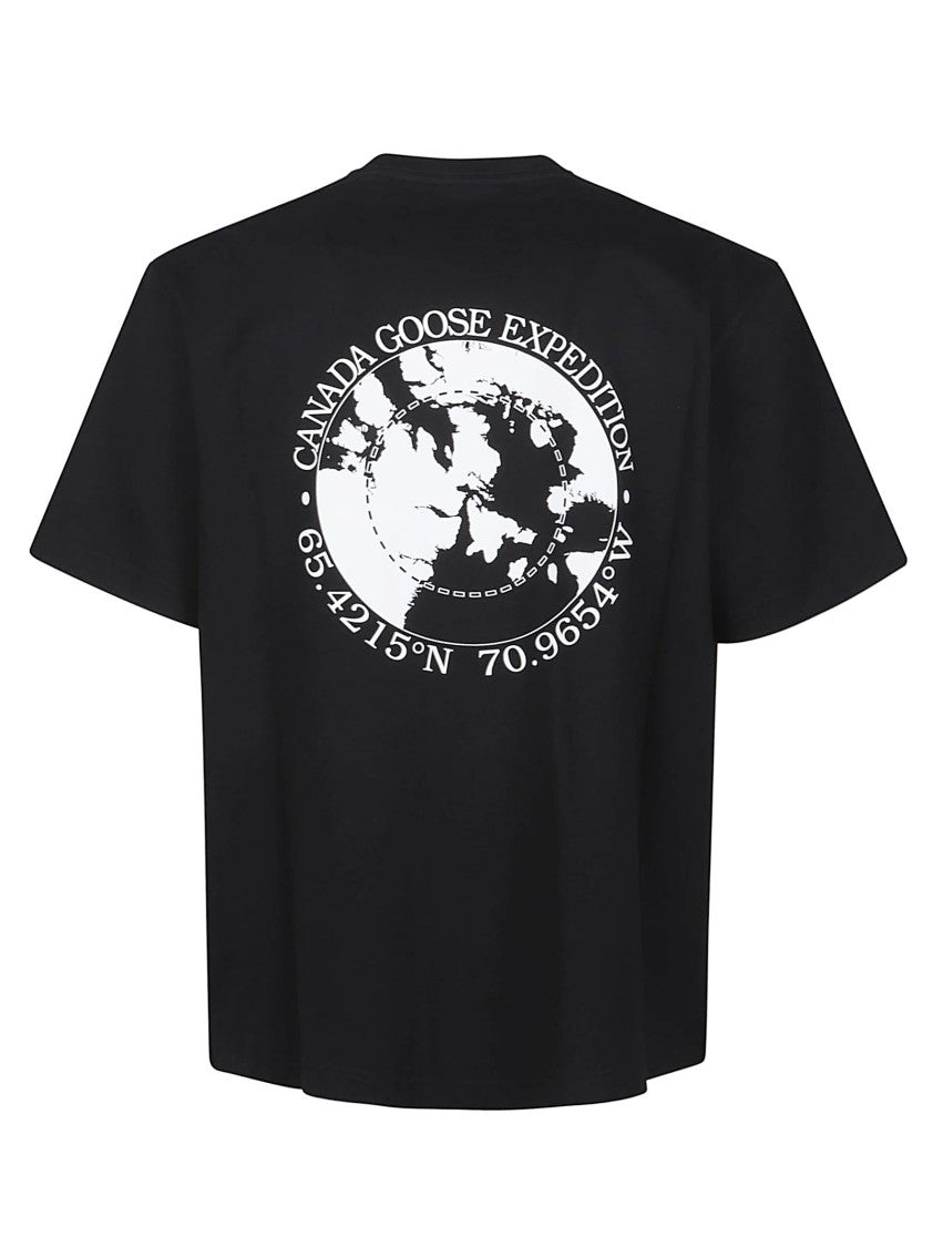 Canada Goose Black Novo Logo Graphic Cotton T-Shirt