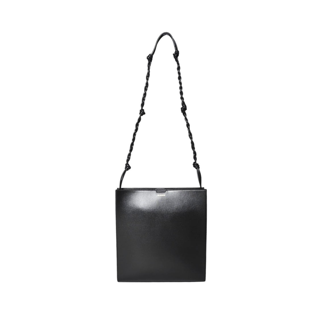 Jil Sander Tangle Medium Black Leather Shoulder Bag