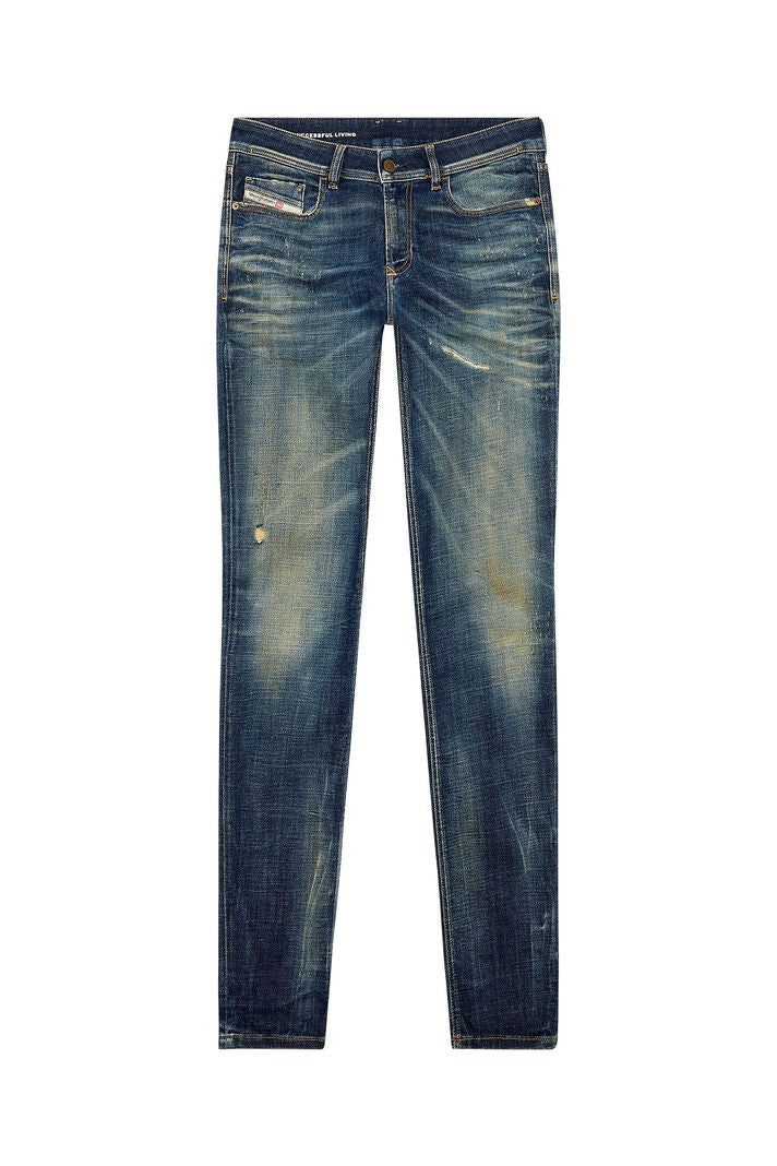 Diesel Blue Cotton Distressed Jeans