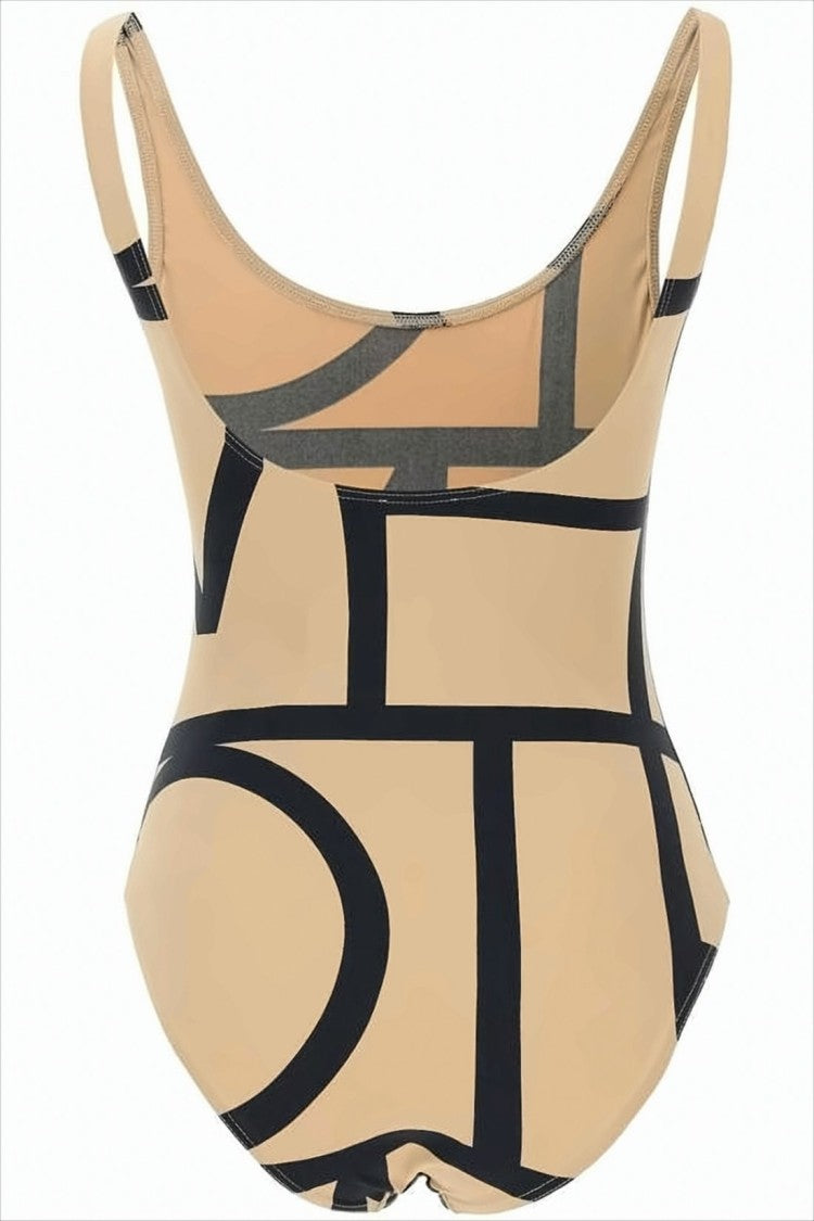 Totême Bold Geometric Print One-Piece Swimsuit