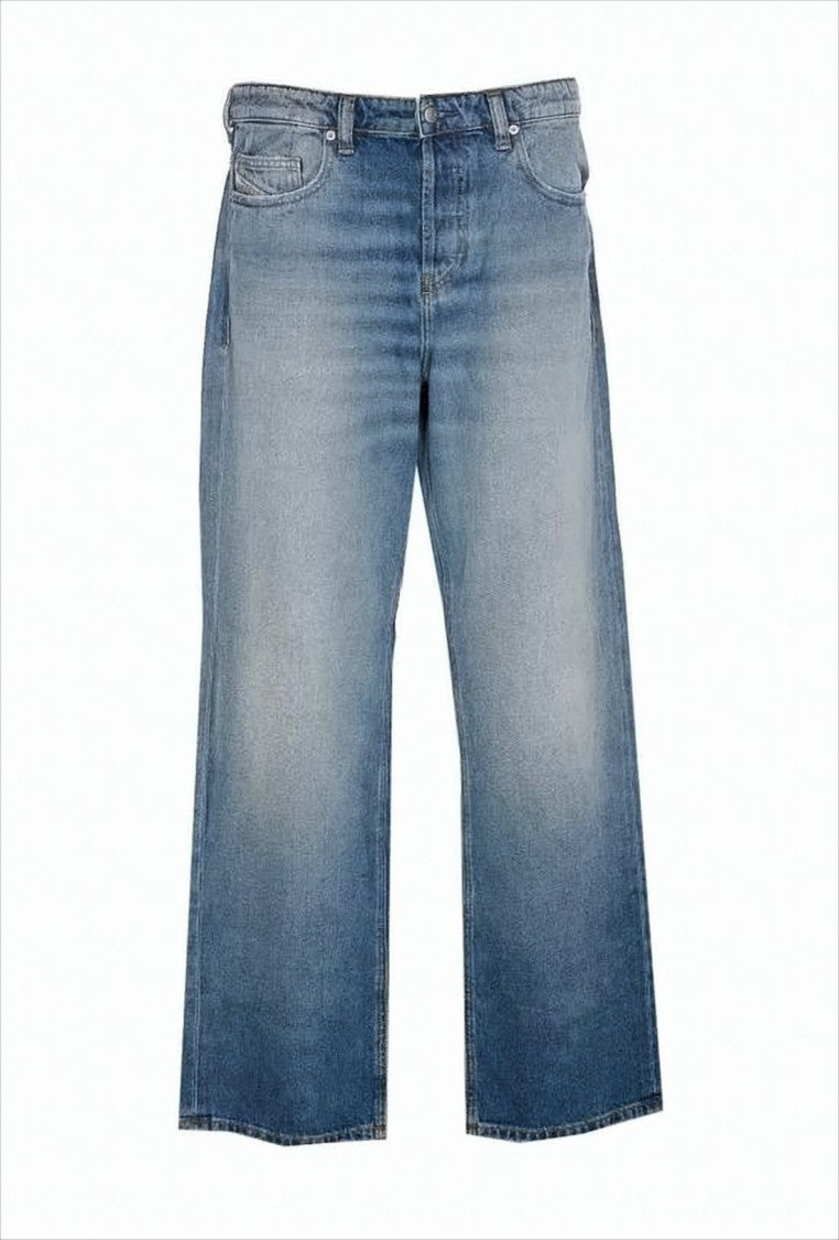 Diesel Faded Blue Wide-Leg Denim Pants