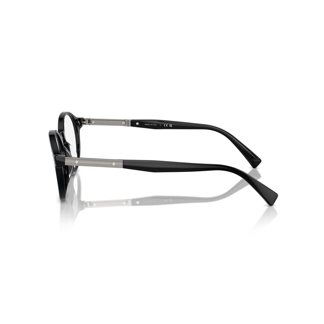 Brunello Cucinelli 0Bc3002 Glossy Black Acetate Round Frame Eyeglasses
