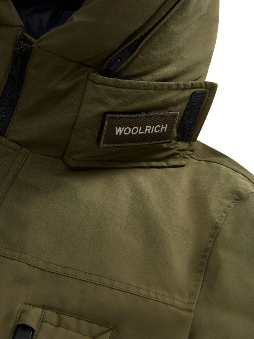 Woolrich Olive Green Cotton-Polyamide Blend Parka