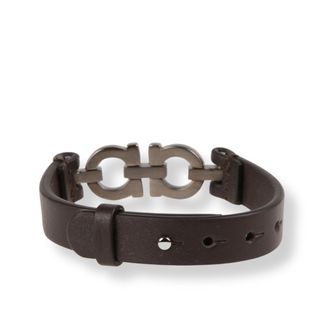 Ferragamo Brown Leather And Metal Accessories