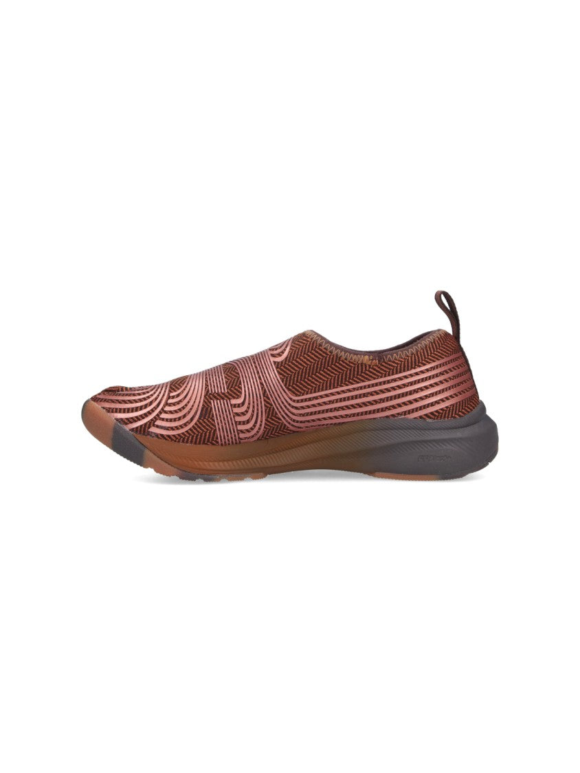 Asics Brown Swirling Pattern Slip-On Sneakers