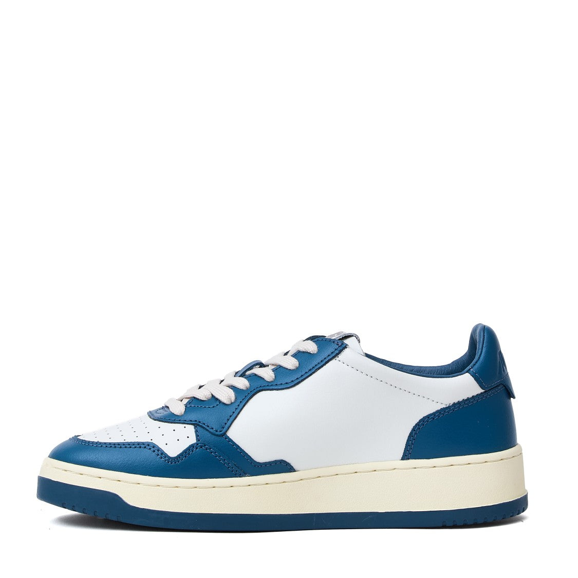 Autry White Mallard Blue Medalist Low Leather Sneakers