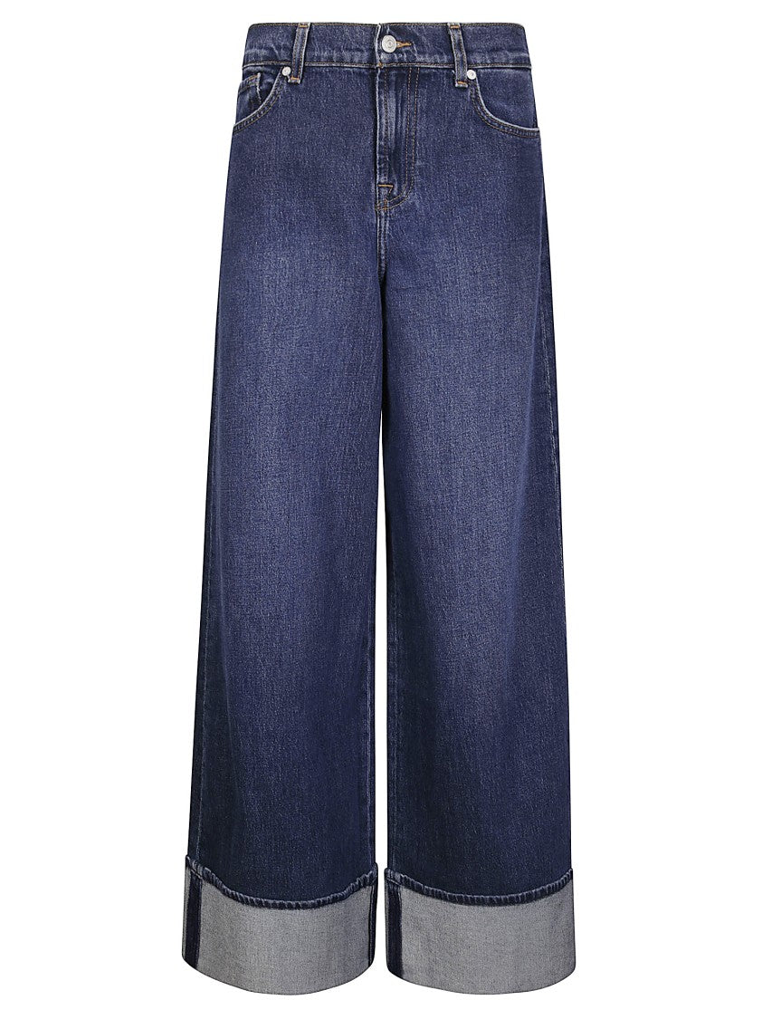 7 For All Mankind Five-Pocket, Wide-Leg Jeans