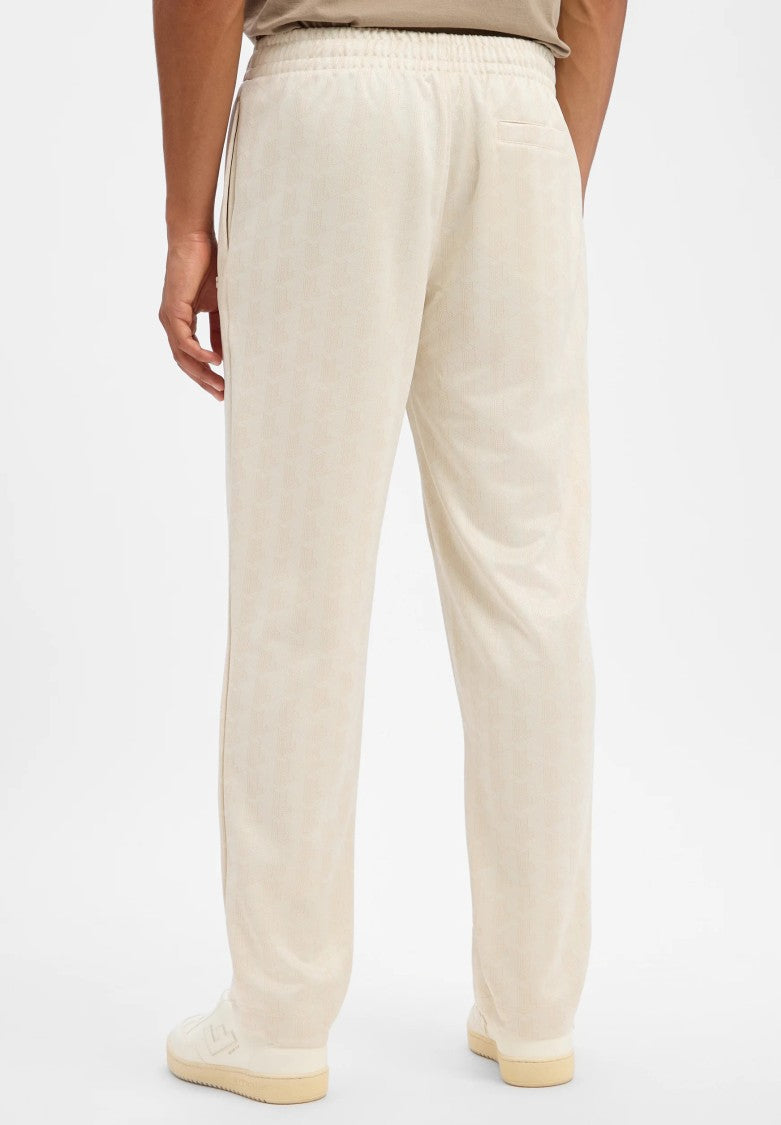 Lacoste Americane Relaxed Fit Neutrals Textured Straight-Leg Pants