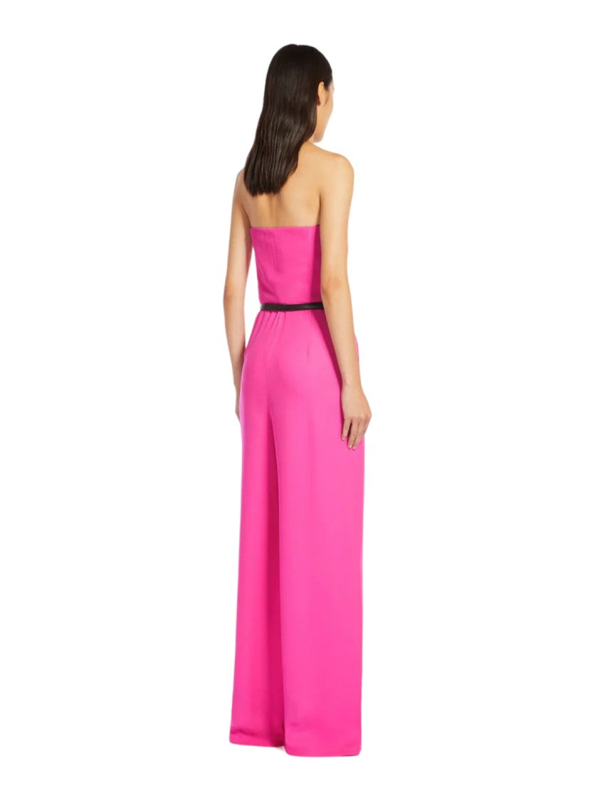 Max Mara Wide-Leg Strapless Jumpsuit With Fitted Bodice