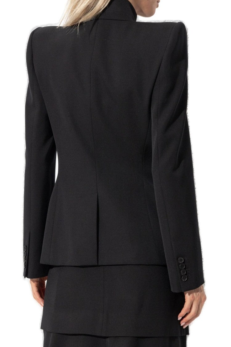 Alexander Mcqueen Tailored Black Wool Jacket With Classic Silhouette