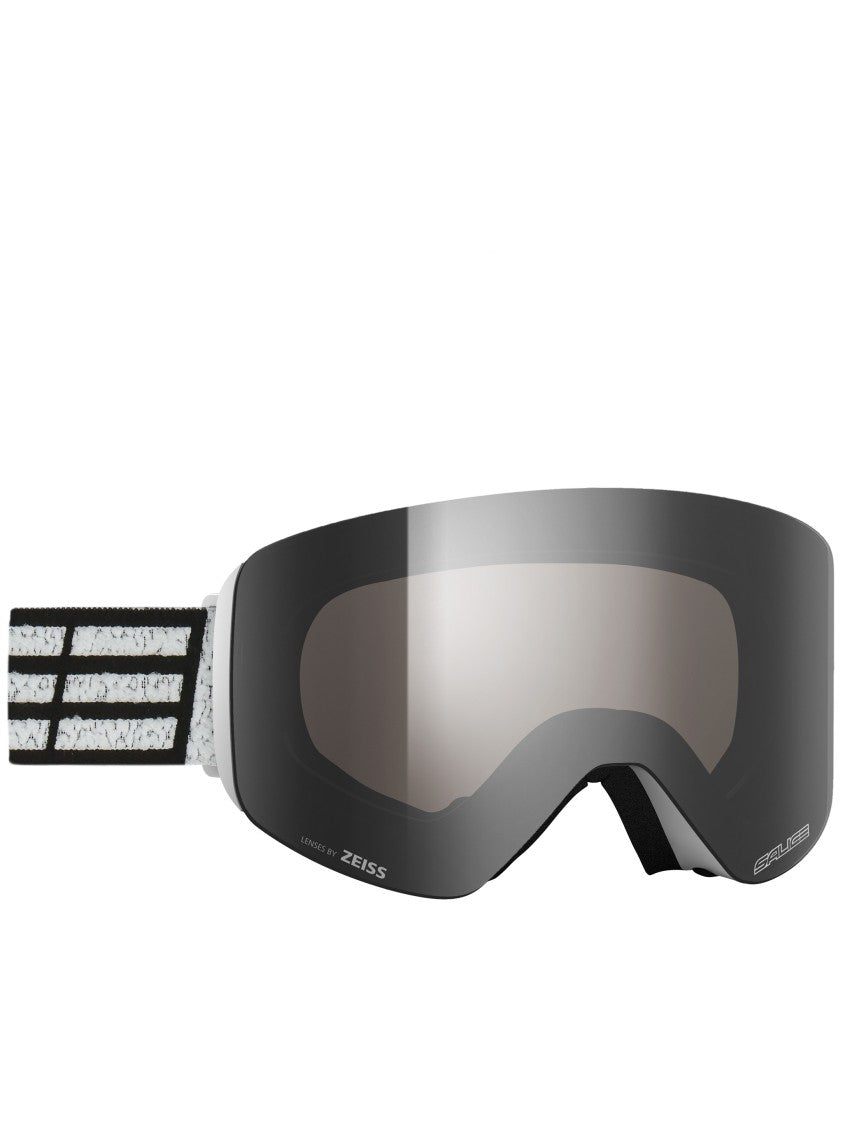 Salice Black Wide Curved Reflective Ski Goggles