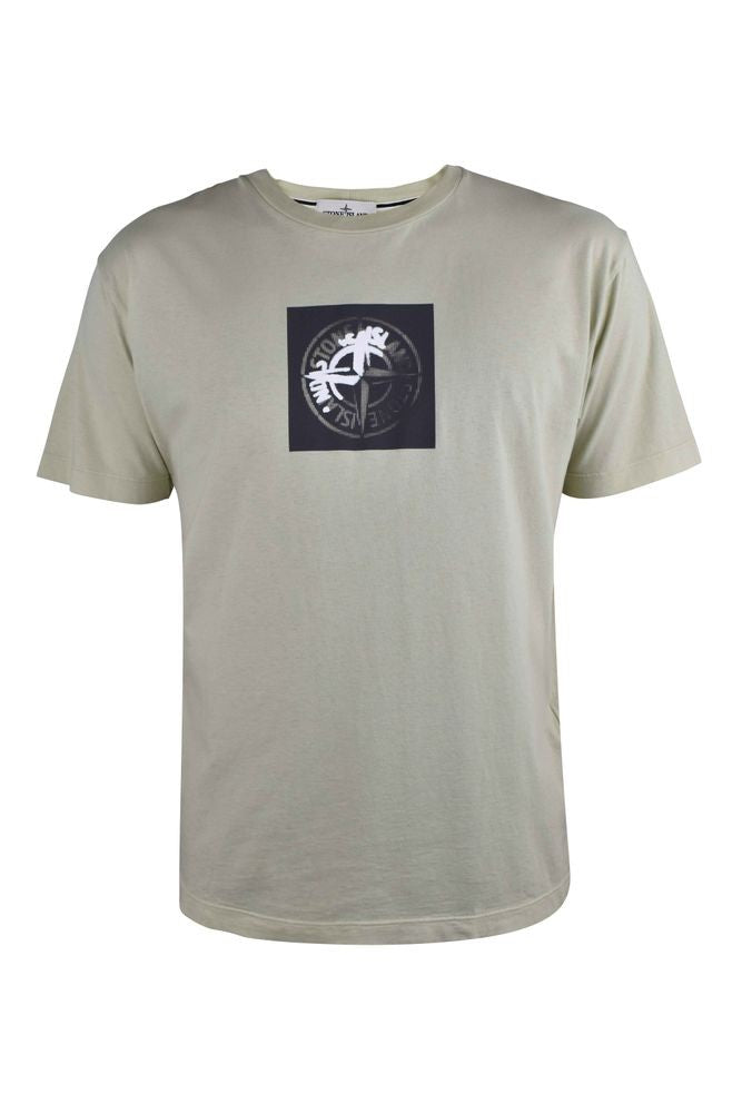 Stone Island Light Green Cotton T-Shirt
