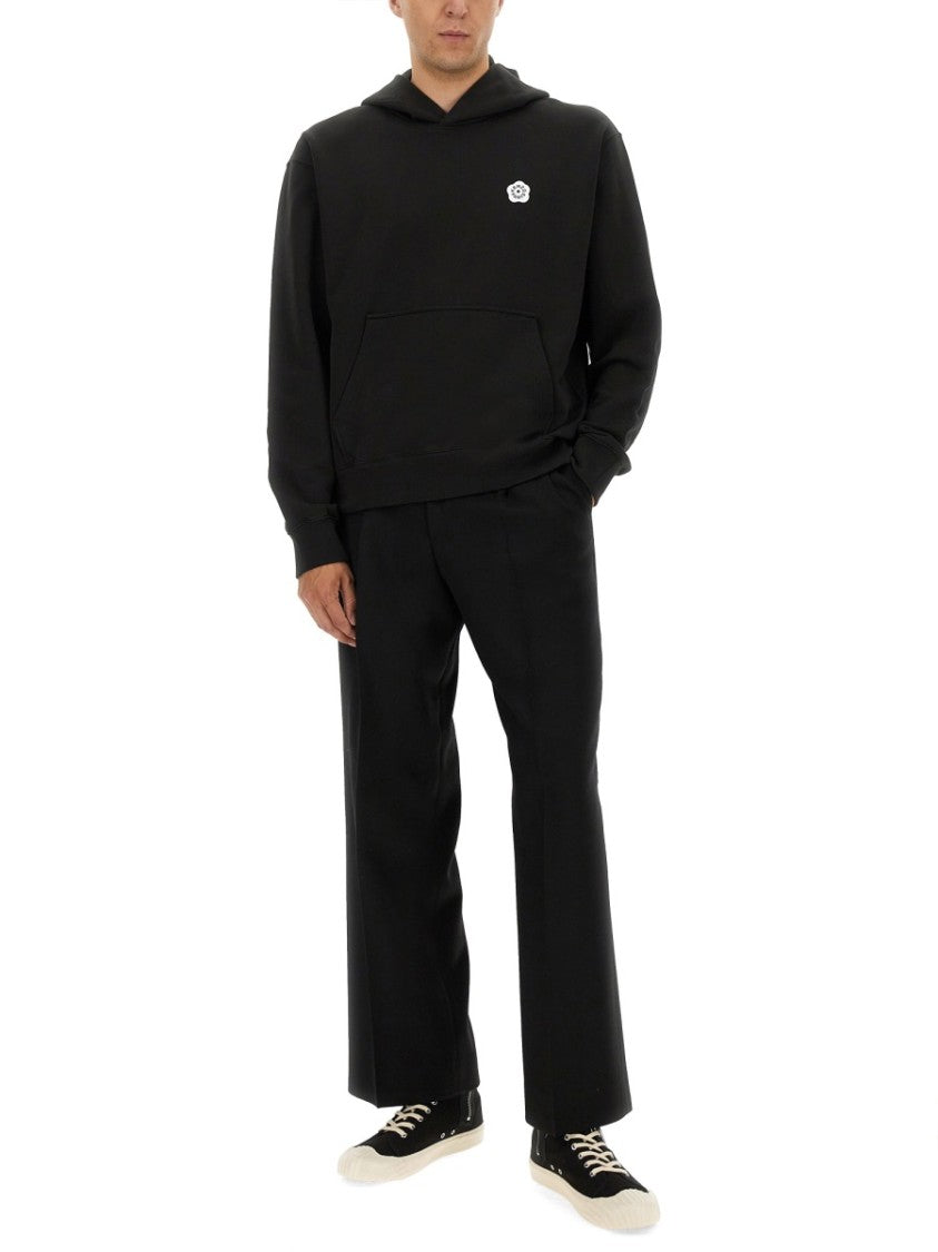 Kenzo Classic Black Hoodie With Front Kangaroo Pocket