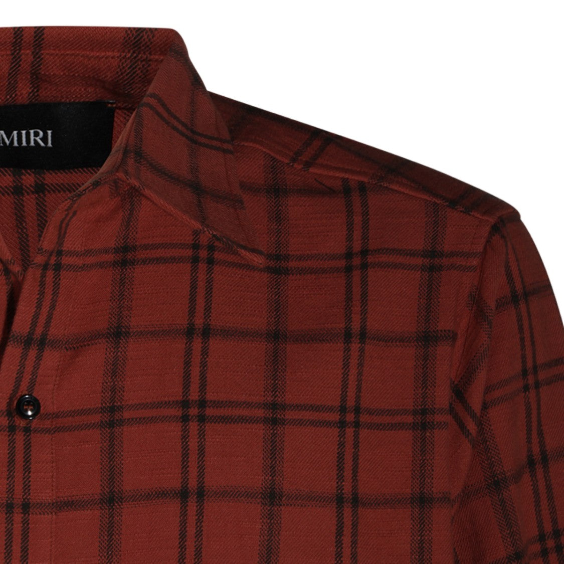 Amiri Rust Black Checkered Print Casual Shirt