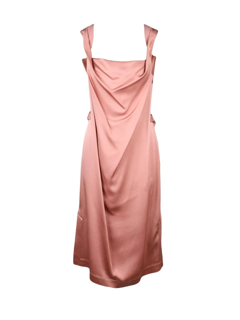 Vivienne Westwood Storm Midi Dress With Structured Silhouette In Old Rose