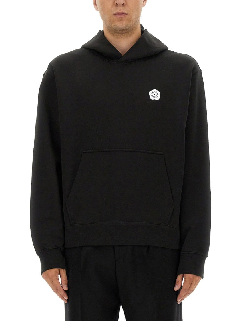 Kenzo Classic Black Hoodie With Front Kangaroo Pocket