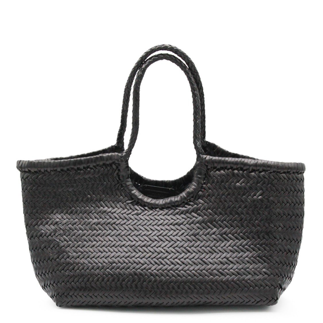 Dragon Diffusion Hand Woven Black Leather Nantucket Tote Bag