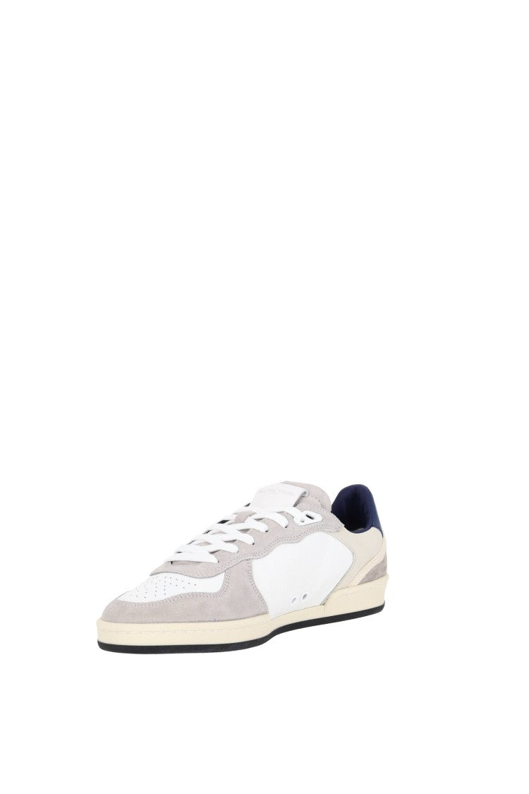 Philippe Model Pigalle Leather And Suede Blue Heel Sneakers