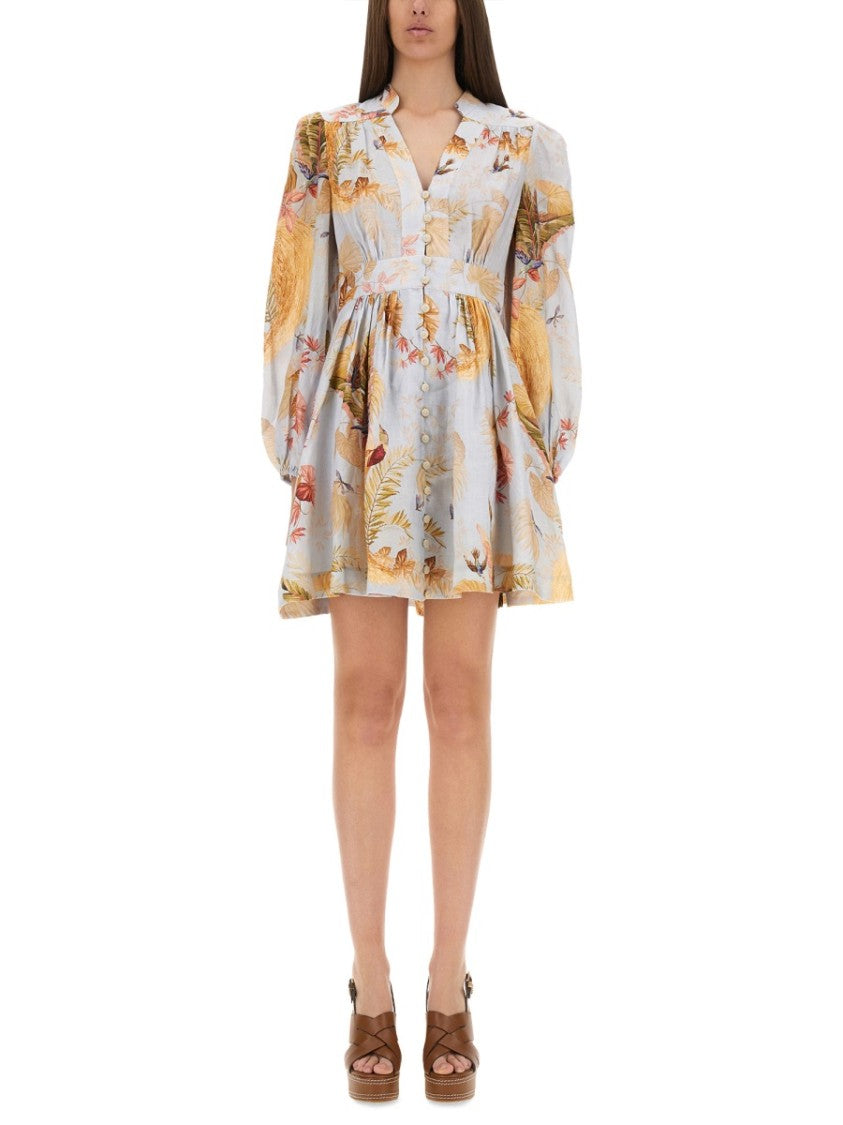 Zimmermann Ascension Floral Puffed Mini Dress