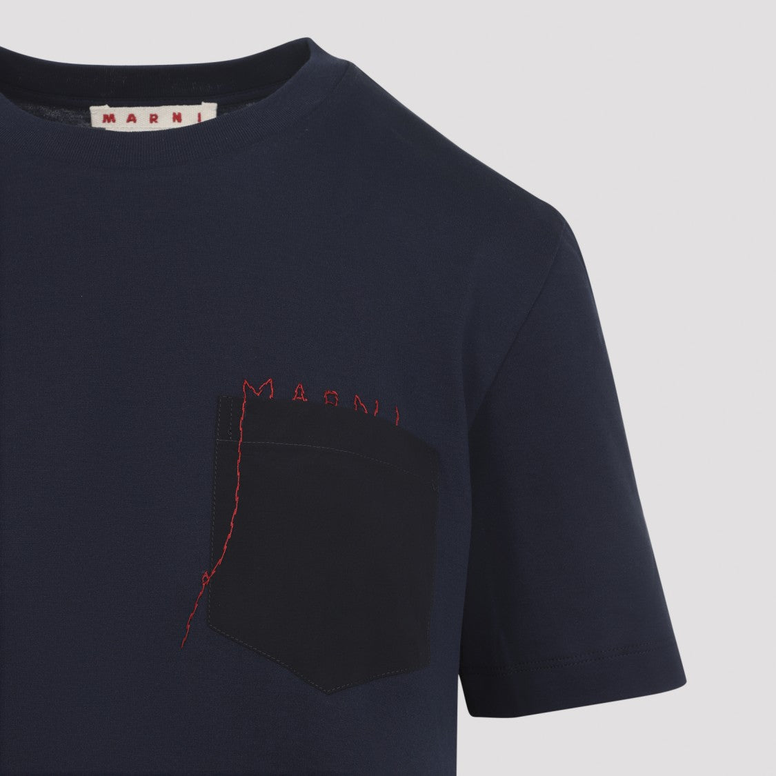 Marni Relaxed Fit Cotton T-Shirt With Contrasting Pocket Detail