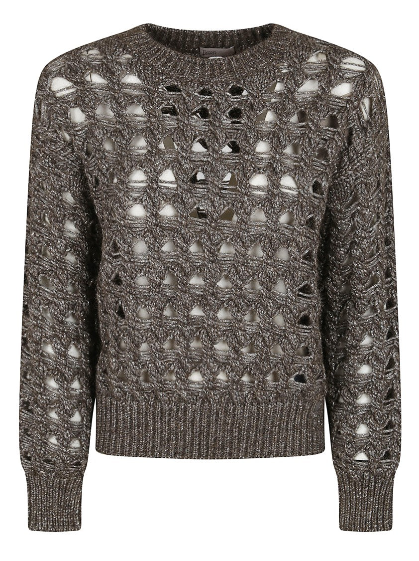 Herno Textured Openwork Alpaca And Wool Sweater
