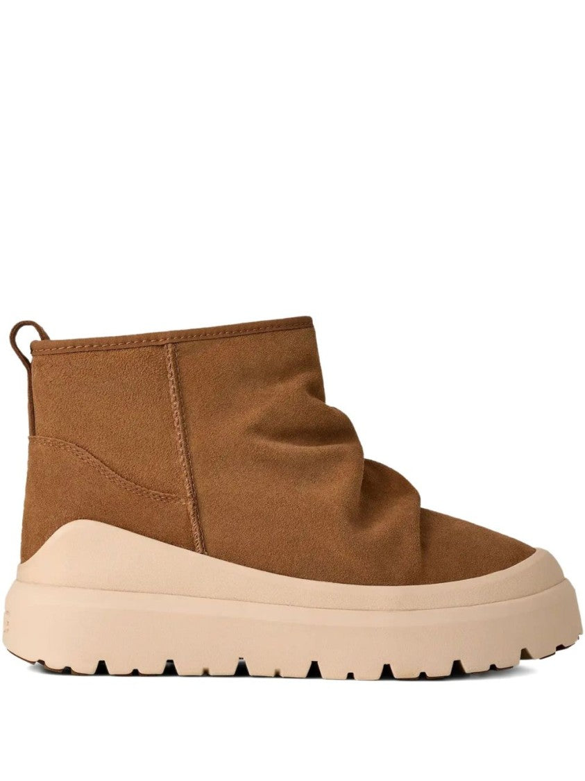 Ugg Brown Suede Boots With Gathered Shaft