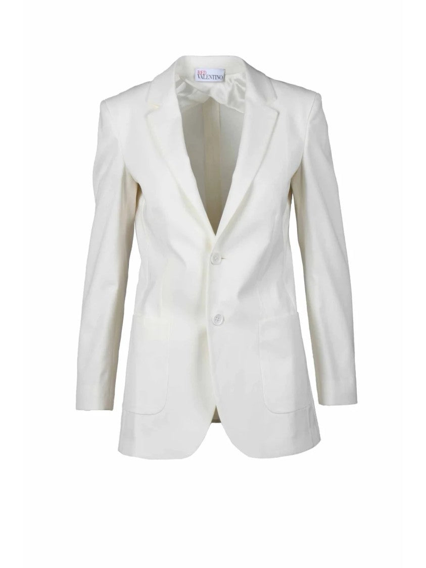 Red Valentino White Viscose Wool Elastane Women Jacket