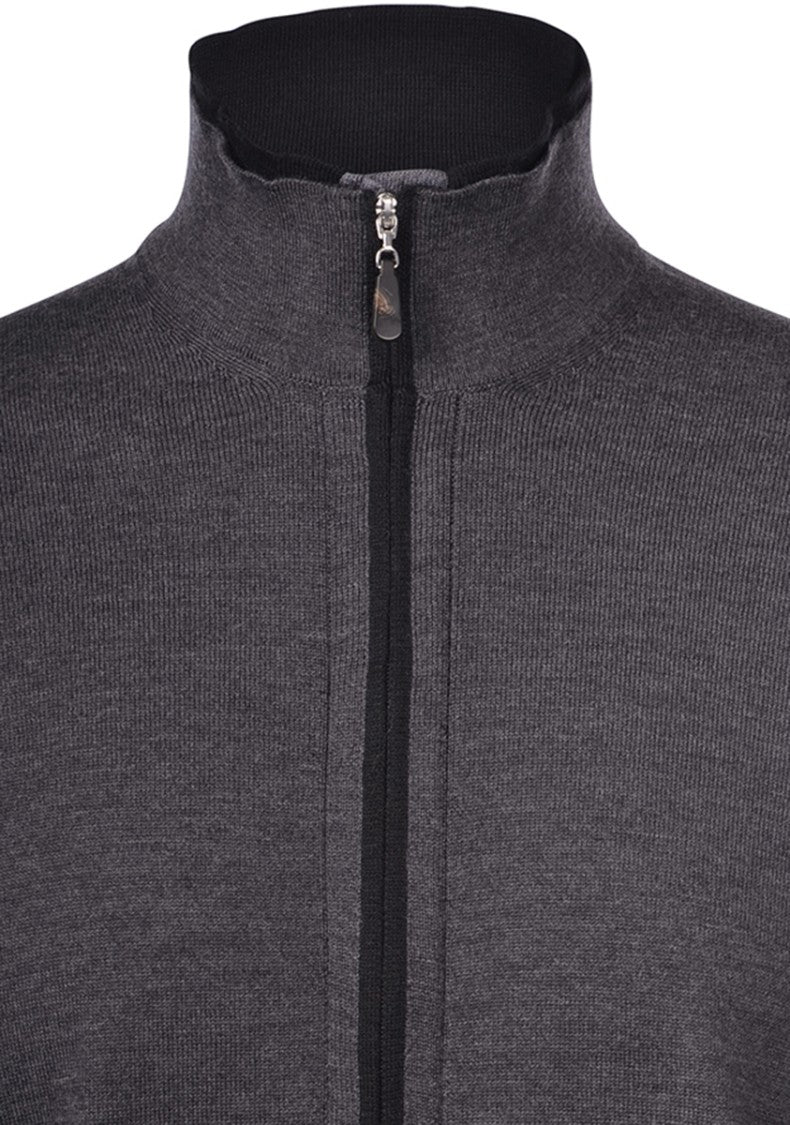 Gran Sasso Pure Merino Wool Zip-Up Cardigan