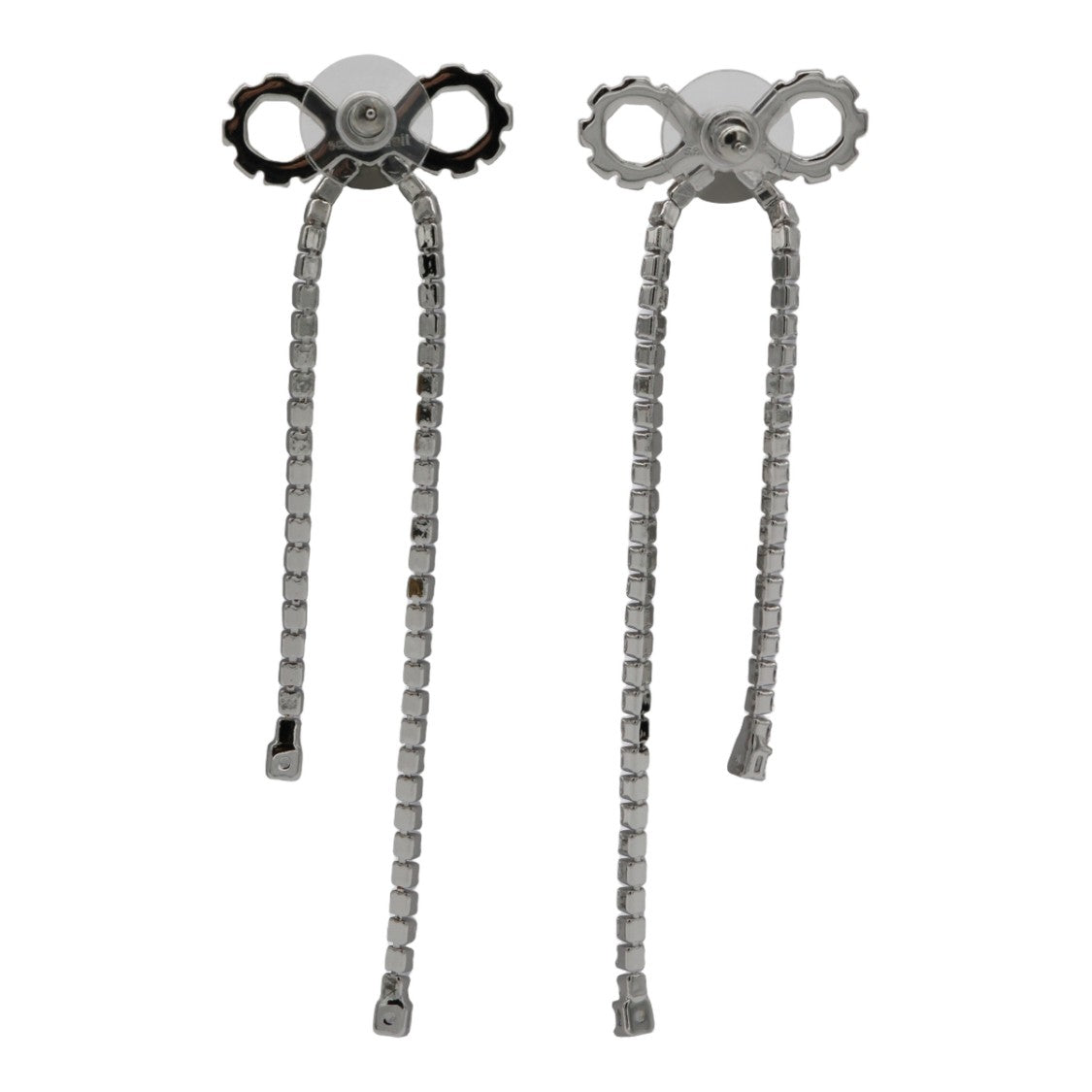 Self-Portrait Bow Design Silver Earrings With Radiant Pearls