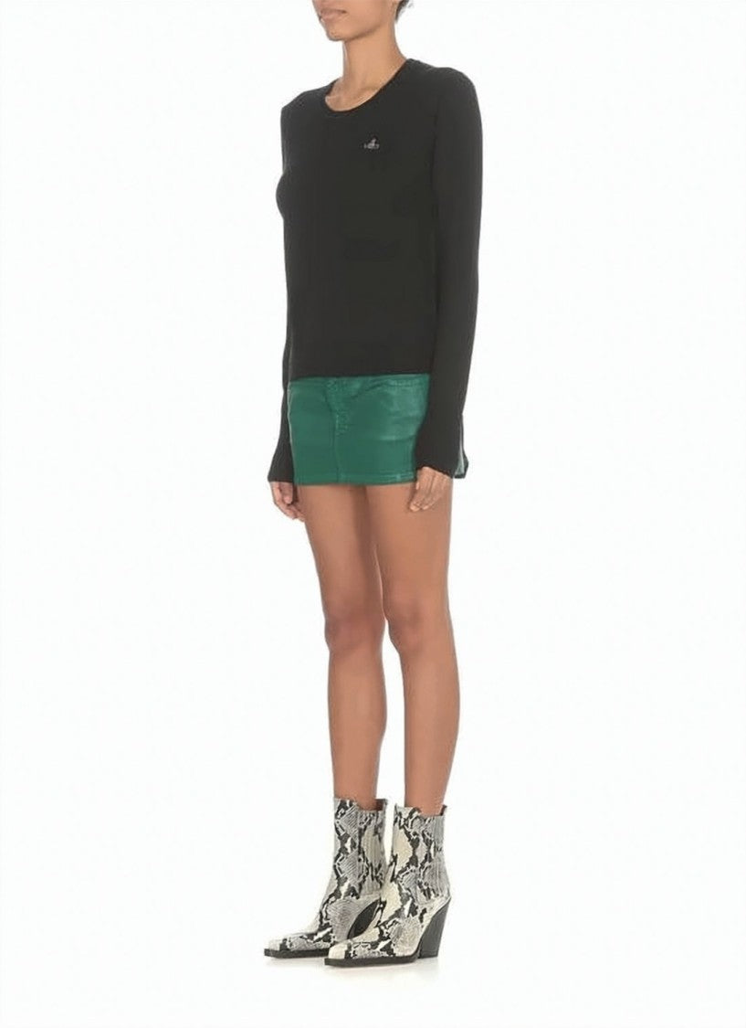 Vivienne Westwood Fitted Round Neck Sweater With Ribbed Hem And Cuffs