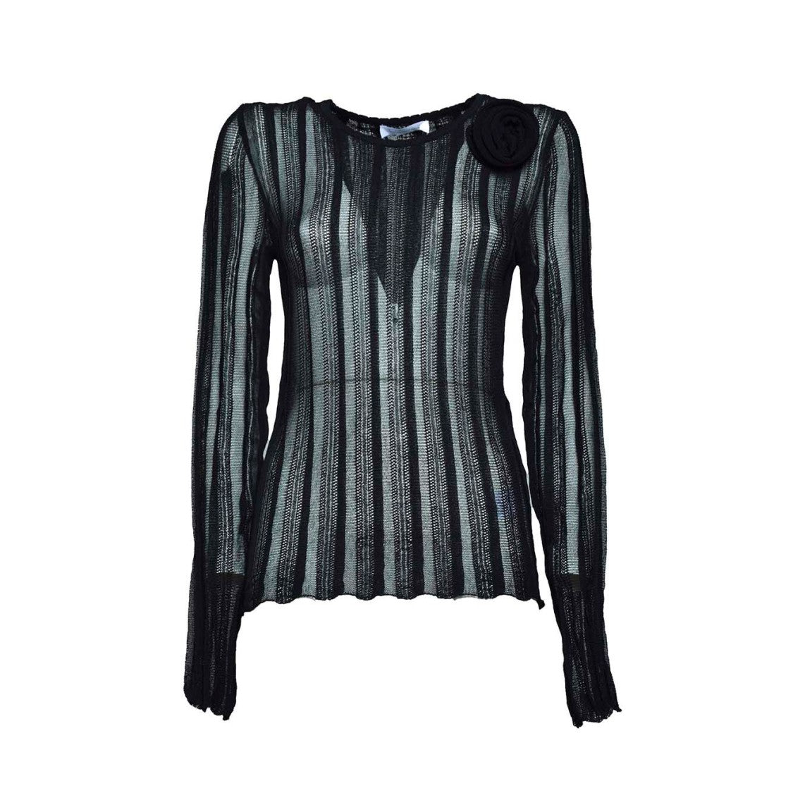Blumarine Black Viscose Knit Blouse