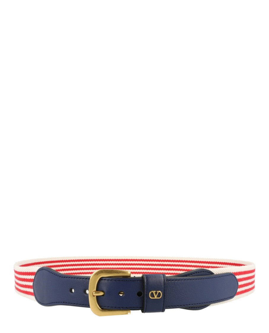 Valentino Vlogo Signature Striped Belt