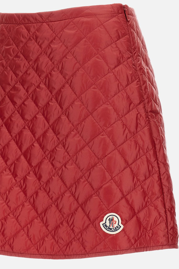 Moncler Quilted Flared Skirt With Logo Detail