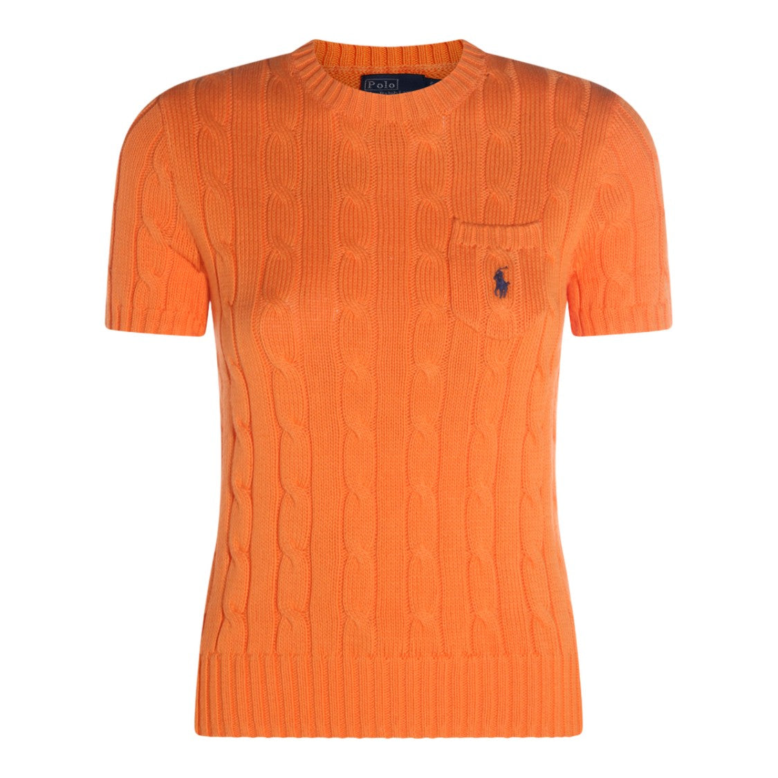 Polo Ralph Lauren Crew Neck Knit Top With Ribbed Cuffs