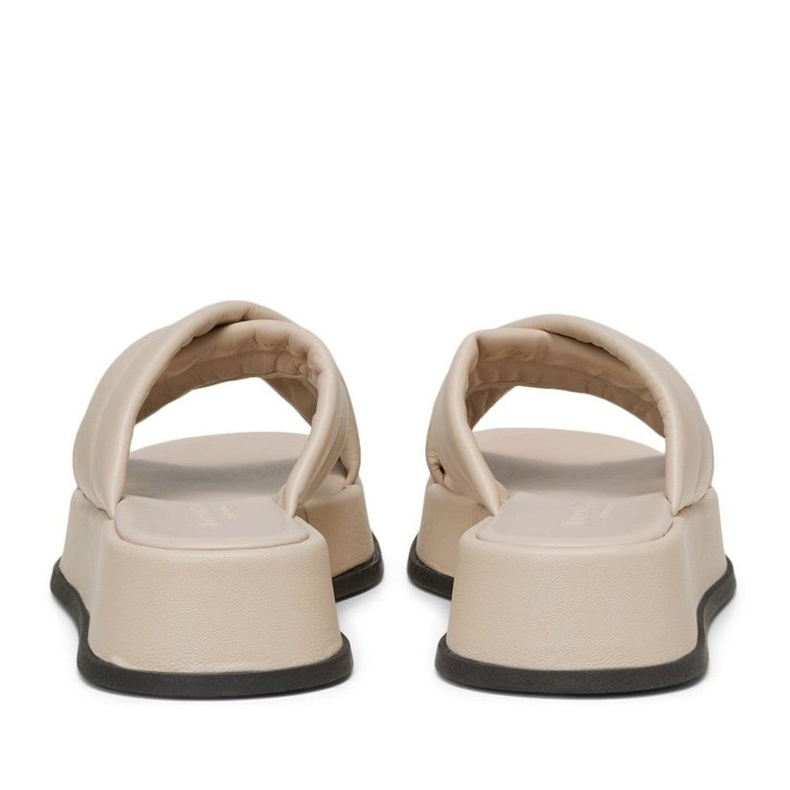 Marc O'polo Beige Clara Padded Crisscross Strap Leather Sandals