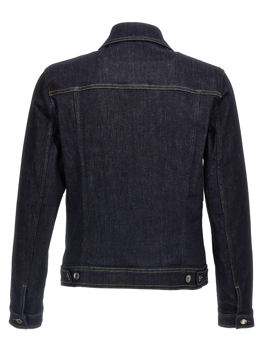 Dolce & Gabbana Logo Denim Jacket With Heraldic Patch