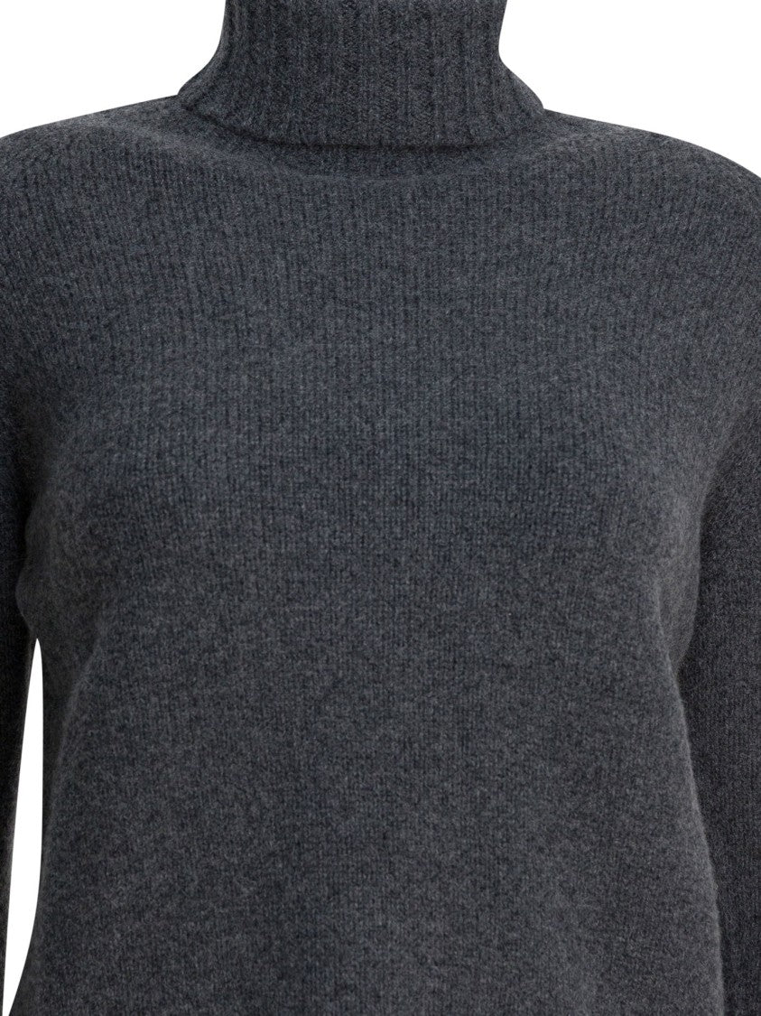 Drumohr Slightly Cropped Cashmere Knit Sweater With Turtleneck
