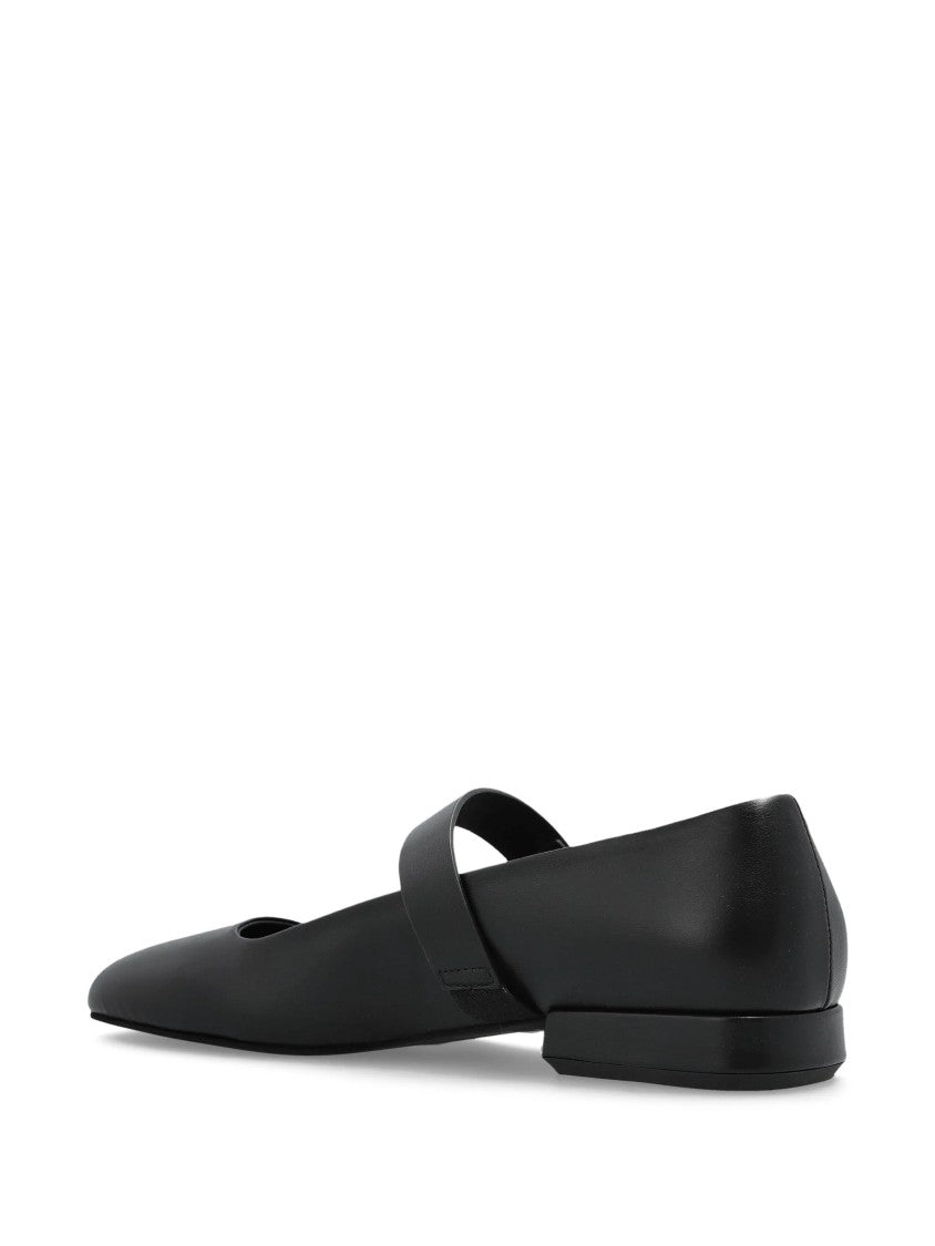 Furla White Pointed Toe Minimalist Strap Flats