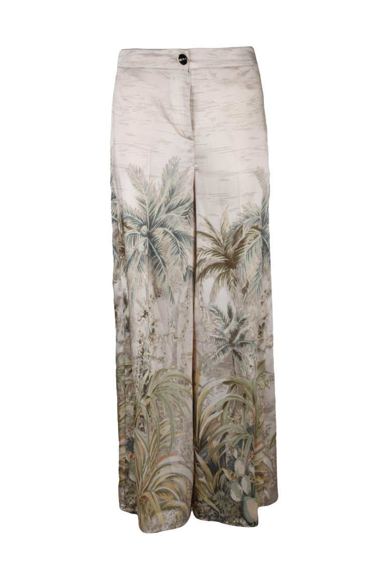 Liu Jo Liu Jo High-Waisted Satin Trousers - Multicolor