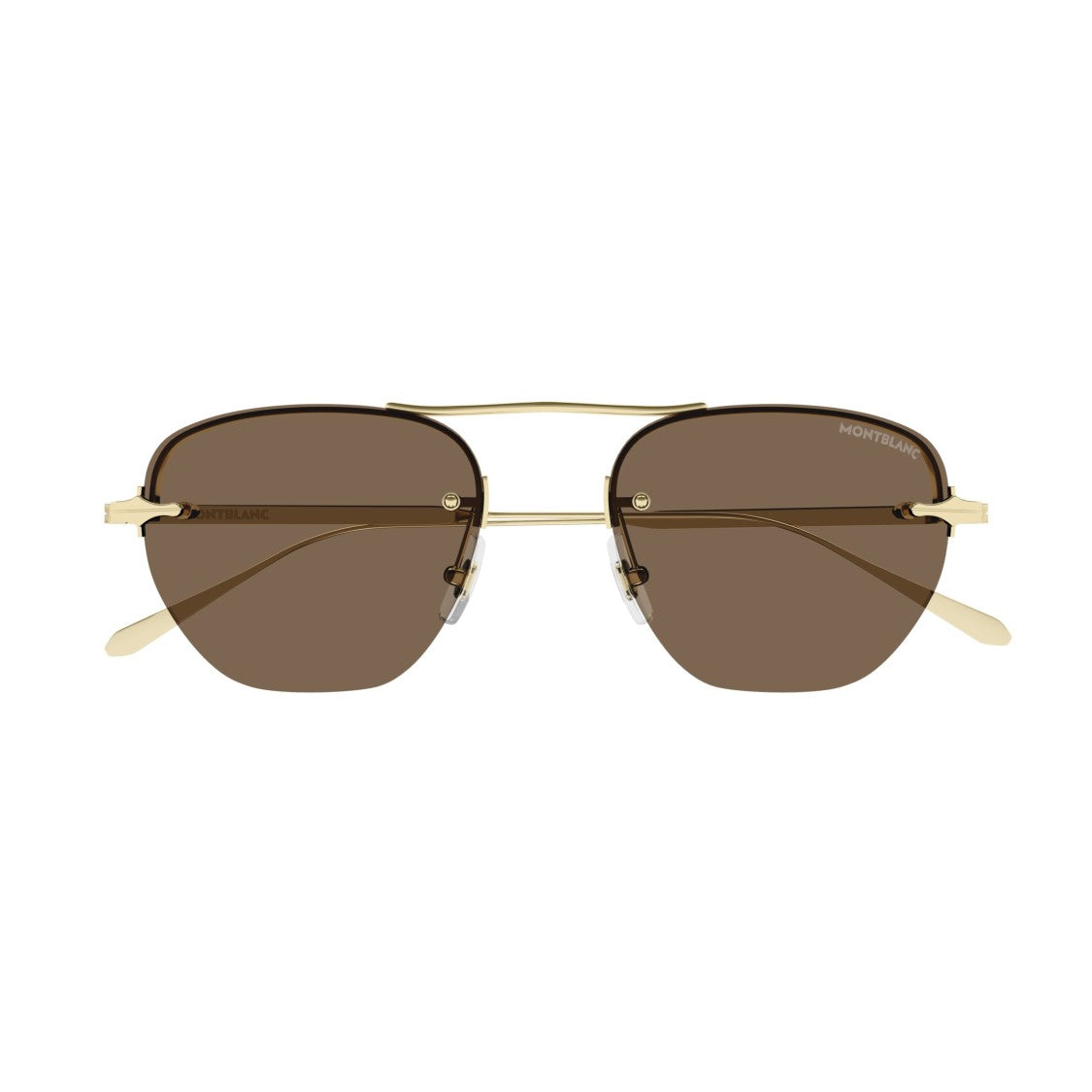Montblanc Mb0404s Gold-Finish Metal Sunglasses With Brown Tinted Lenses