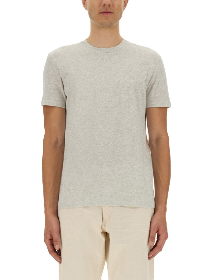 Tom Ford Melange Texture Cotton-Polyester Blend T-Shirt
