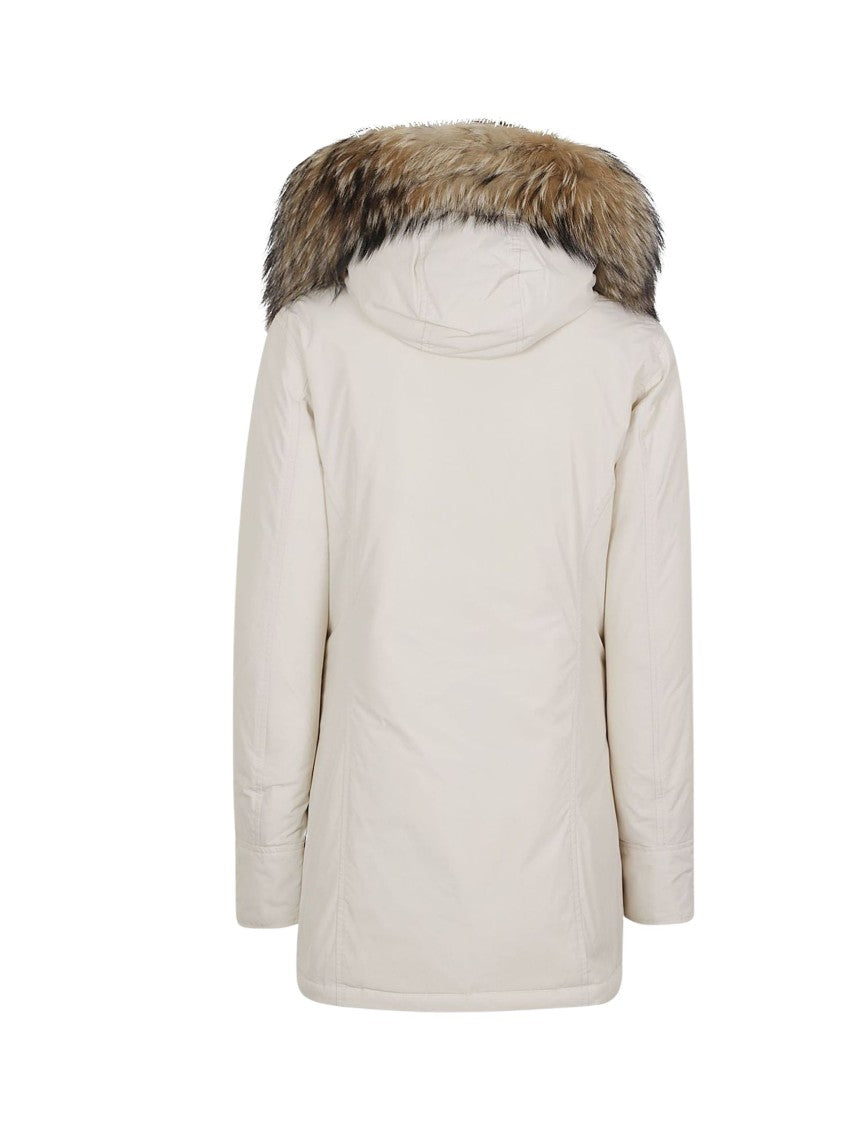 Woolrich Luxury Arctic Raccoon Fur-Trimmed Polyester Down Jacket