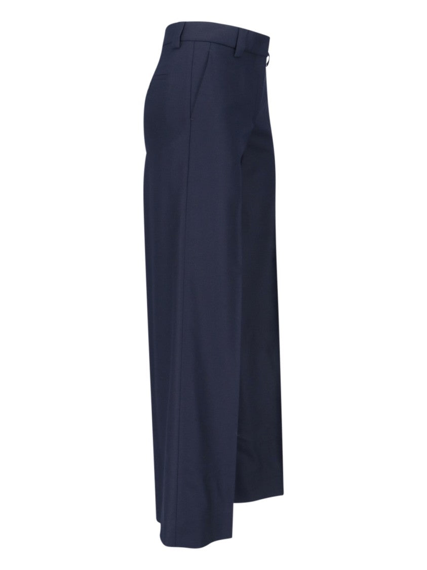 Incotex Wide-Leg Virgin Wool Trousers With Mid-Rise Waist And Tailored Finish