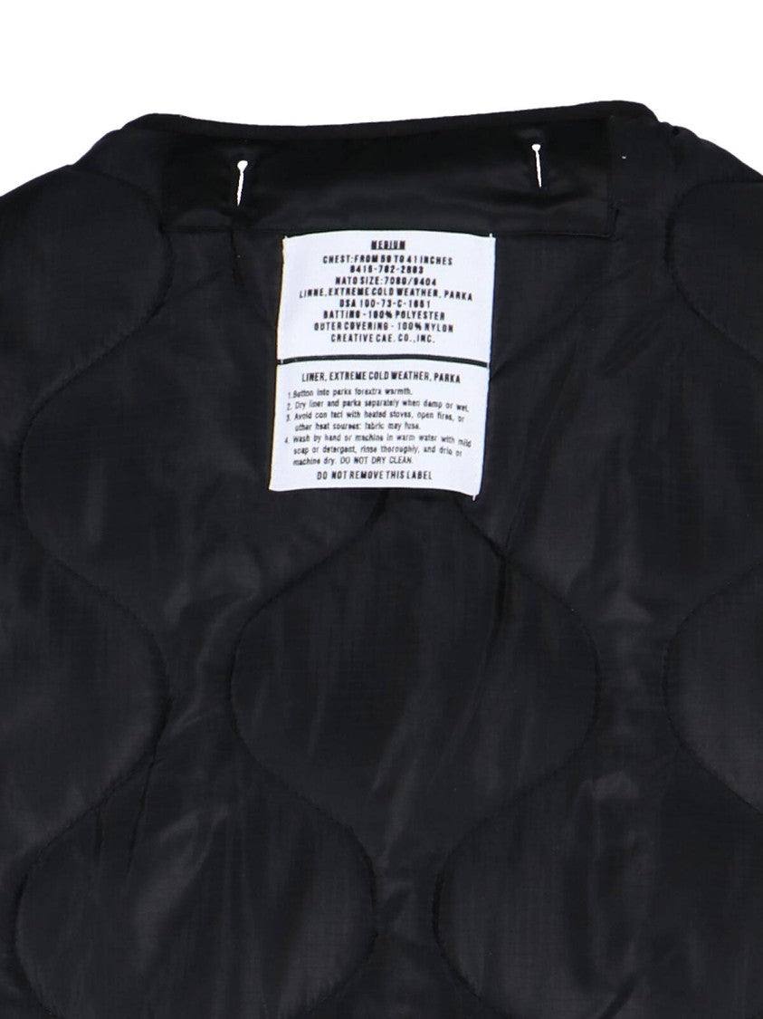 The Frankie Shop Quilted Black Teddy Jacket With Curved Hem