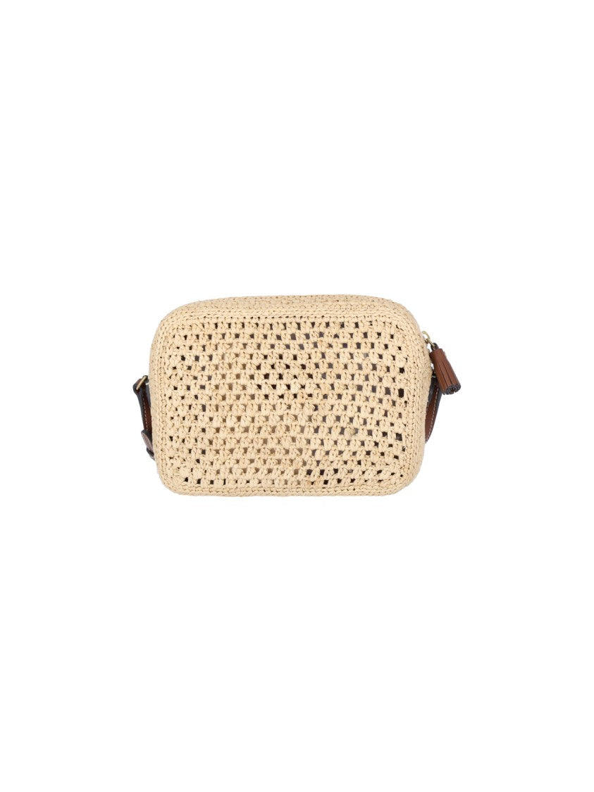 Anya Hindmarch Rectangular Raffia Crossbody Bag With Eye Patch