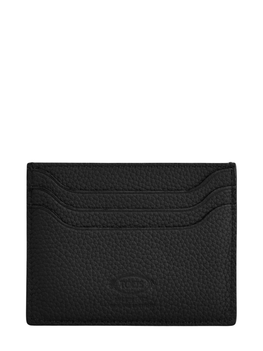 Tod's Pebbled-Leather Card Holder With Curved Stitching