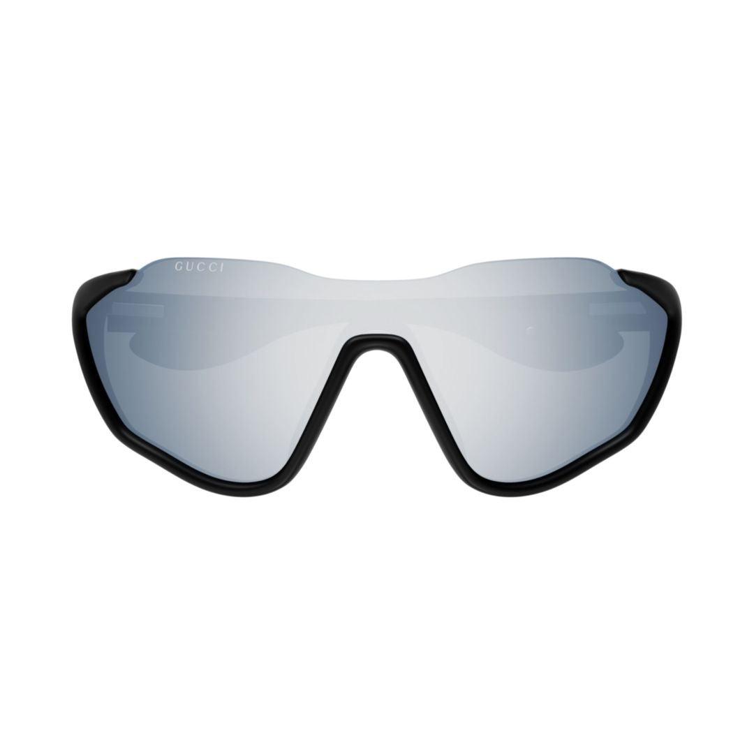 Gucci Black Gg2018s Wraparound Plastic Sunglasses