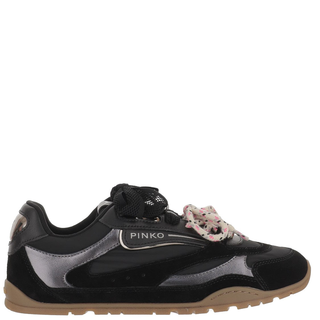 Pinko Two-Tone Structured Sneakers With Contrasting Details
