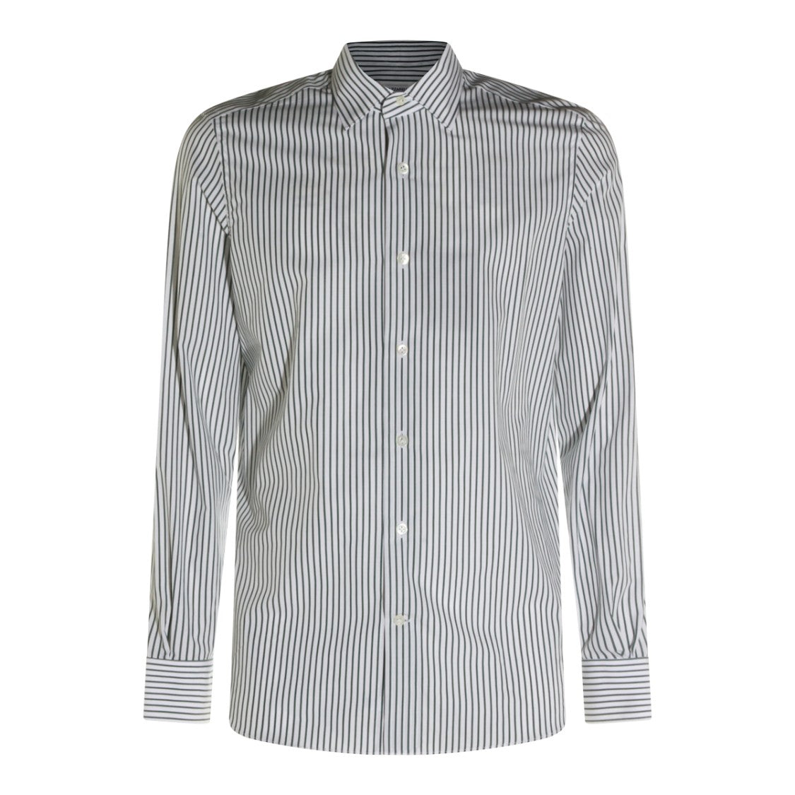 Mazzarelli Long Sleeve Casual Shirt With Vertical Stripes And Contrasting Cuffs